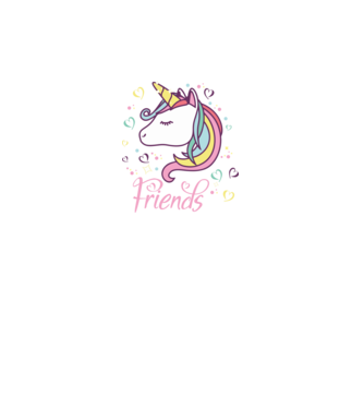 Unicorn Friend model negru pe tricou