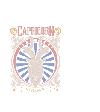 Zodiac Vintage CAPRICORN model alb pe tricou