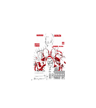 la casa de papel family model negru pe tricou