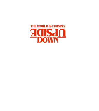 the world is turning upside down model negru pe tricou