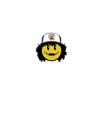 dustinhappyface model roșu pe tricou