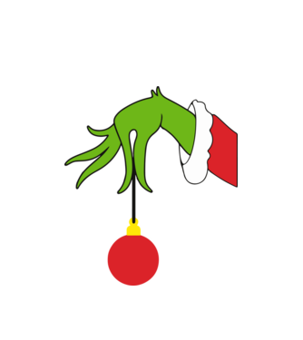 Grinch hand model alb pe tricou