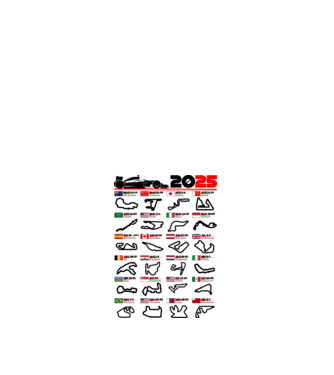 F1 calendar 2025 model alb pe tricou