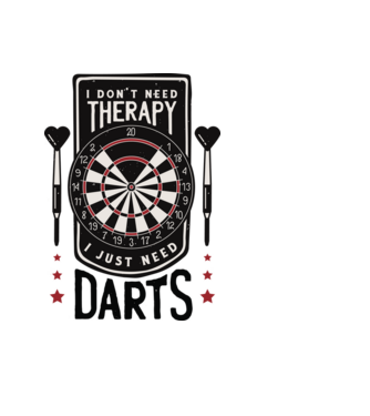 Darts Therapy model negru pe tricou