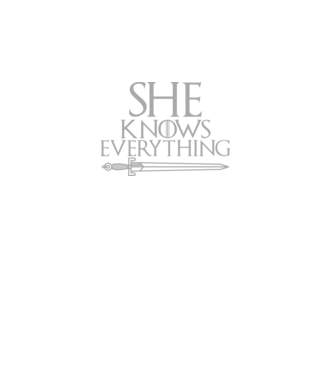 Cuplu She knows everything model negru pe tricou