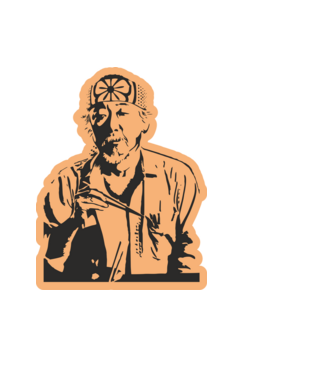 Mister miyagi cobra kai model albastru deschis pe tricou
