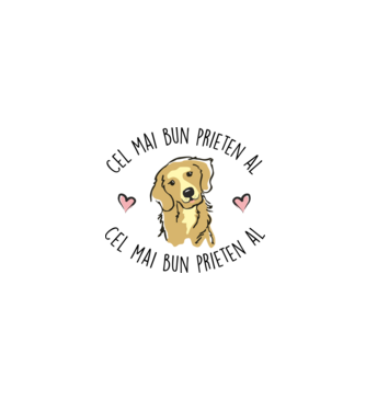 Cel mai bun prieten al meu este un golden retriever model alb pe tricou