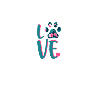 LOVE CÂINI model alb pe tricou