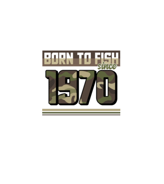 Born to fish since 1970 model negru pe tricou