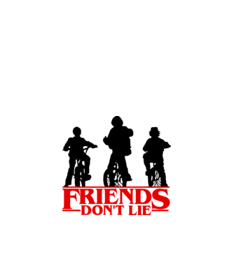 friends dont lie bicycle model alb pe tricou