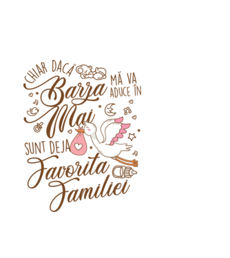 Favorita familiei MAI model alb pe tricou