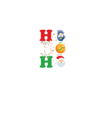 Ho-ho-ho christmas model albastru jeanși pe tricou