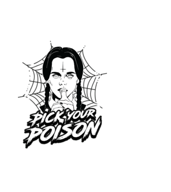 WEDNESDAY Pick your poison model negru pe tricou