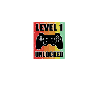 level 1 unlocked retro gamer model negru pe tricou