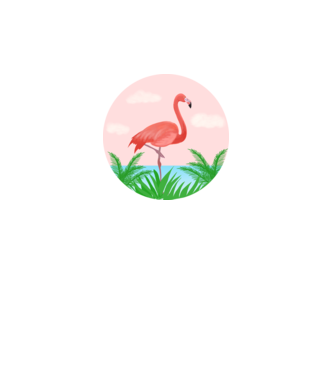 Flamingo model alb pe tricou