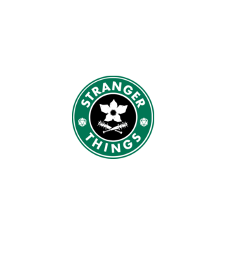 stranger things starbucks model alb pe tricou