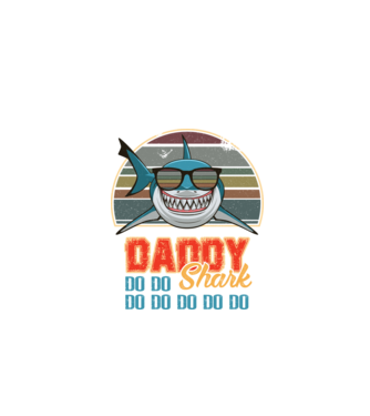 Daddy shark v2 model negru pe tricou