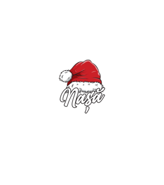nașă Santa Hat model negru pe tricou