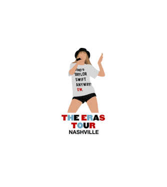 Taylor Swift The Eras Tour Nashville 2 model alb pe tricou
