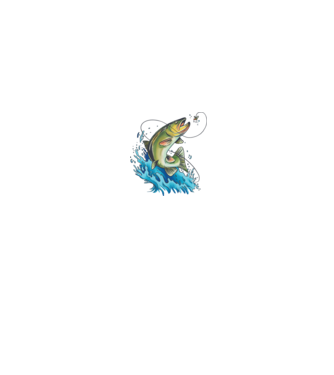 Fish model alb pe tricou