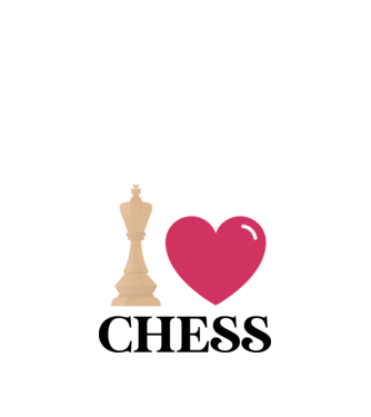 Love chess model alb pe tricou