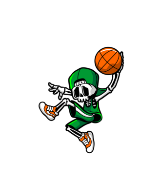Basketbone model alb pe tricou