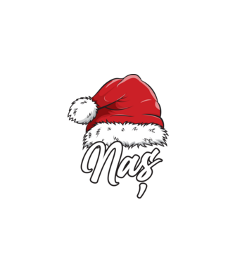 naș Santa Hat model negru pe tricou