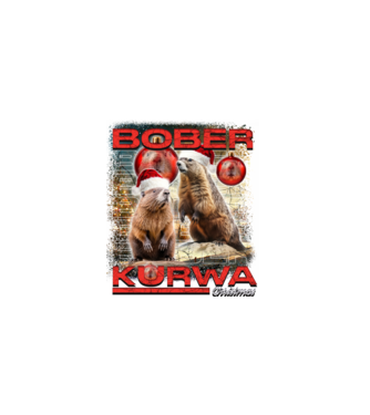 Bober kurwa christmas universe model negru pe tricou
