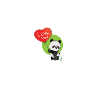 dragoste panda model alb pe tricou