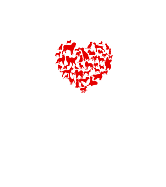 Doggy heart model alb pe tricou