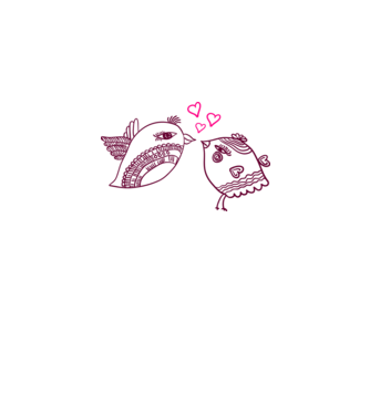 lovebirds model alb pe tricou