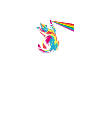 Pisica prismă model negru pe tricou