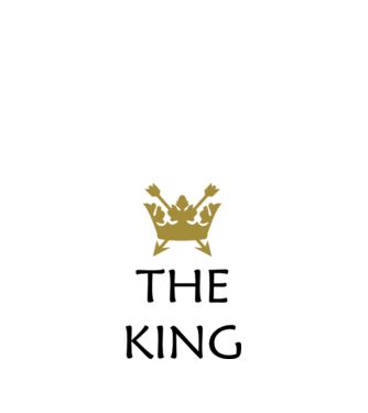 The King model alb pe tricou
