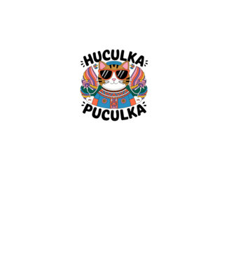 Huculka Puculka pisică 3 model alb pe tricou