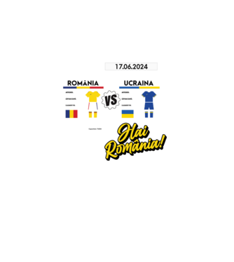 ROU-UKR euro 2024 calendar model negru pe tricou