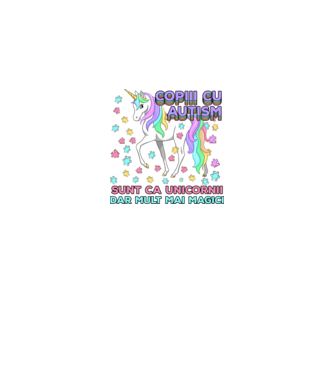 Copiii cu autism sunt ca unicornii, dar mult mai magici model alb pe tricou