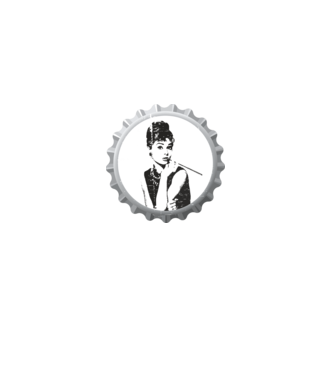 Audrey model alb pe tricou