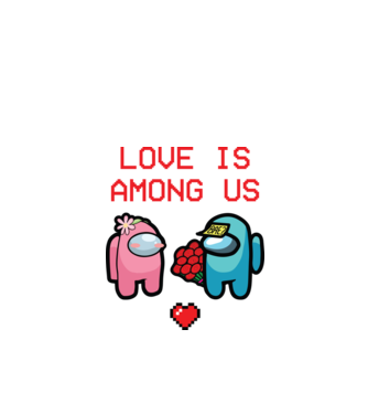 Among us love model alb pe tricou