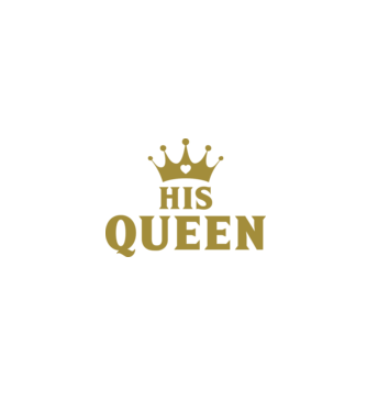His Queen model negru pe tricou