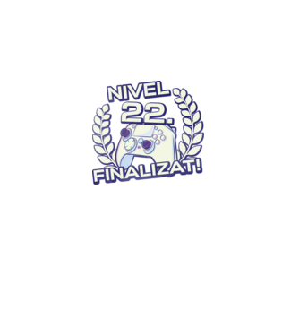 Nivel 22 finalizat! model negru pe tricou