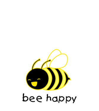 bee happy model nisipiu pe tricou
