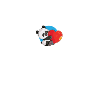 Dragoste panda model alb pe tricou