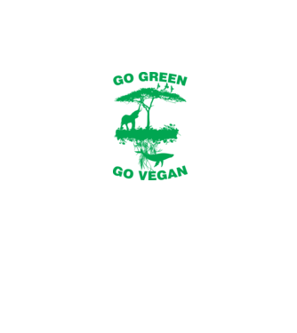 go green go vegan model negru pe tricou