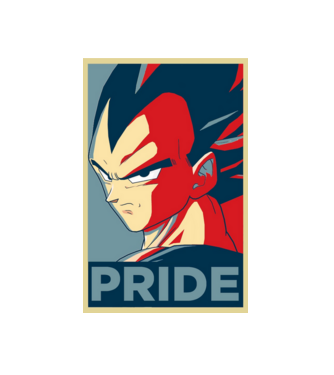 vegeta pride dragonball model alb pe tricou
