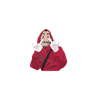 money heist fcku model negru pe tricou
