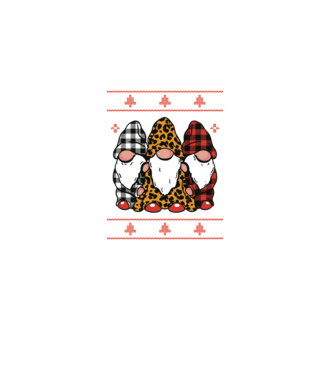 Ugly sweater gnomes model negru pe tricou