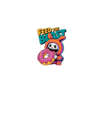 Feed the beast model alb pe tricou