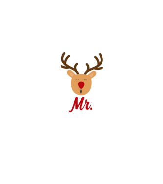 Mr. Reindeer Christmas couple model alb pe tricou