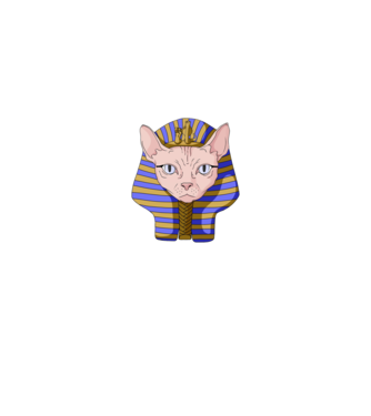sphynx cat pharaoh model negru pe tricou