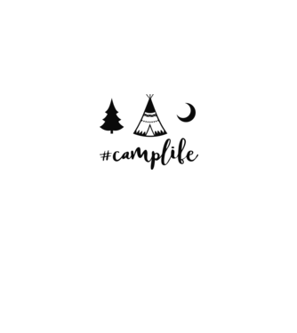 camplife model negru pe tricou